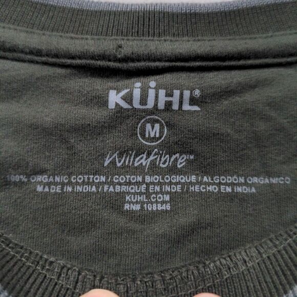 Kuhl Mens Wildfibre LS Pullover Shirt Size M Green Organic Cotton Hiking Outdoor - Picture 3 of 14